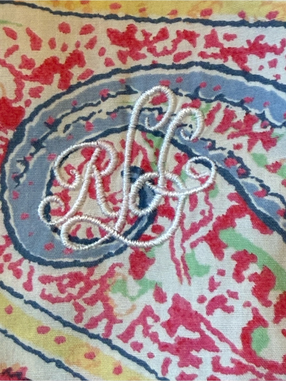 Ralph Lauren White Multicolor Paisley Short Sleeve Button-Down Shirt - Picture 9 of 11